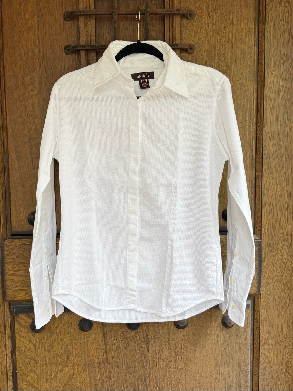 Molo Women's White Long-Sleeve Button Down Shirt Size 14/ XS